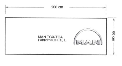 Materasso per camion MAN TGX/TGA 200x60
