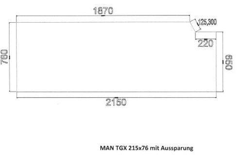Materasso per camion MAN TGX with corner 215x76